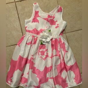 Girl pink white floral formal dress 5